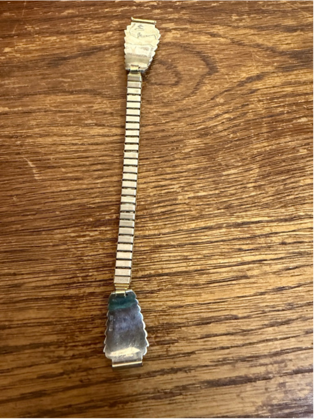 Vintage Sterling Silver Turquoise Watch Tips Stretch Band Southwestern Native - Picture 7 of 9